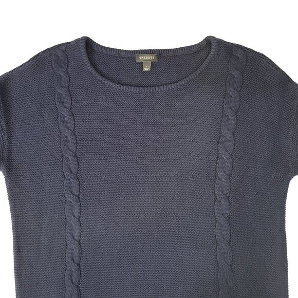 Talbots Womens Blue Long Sleeve Knit Sweater Tunic with Zipper Size S - Picture 3 of 6